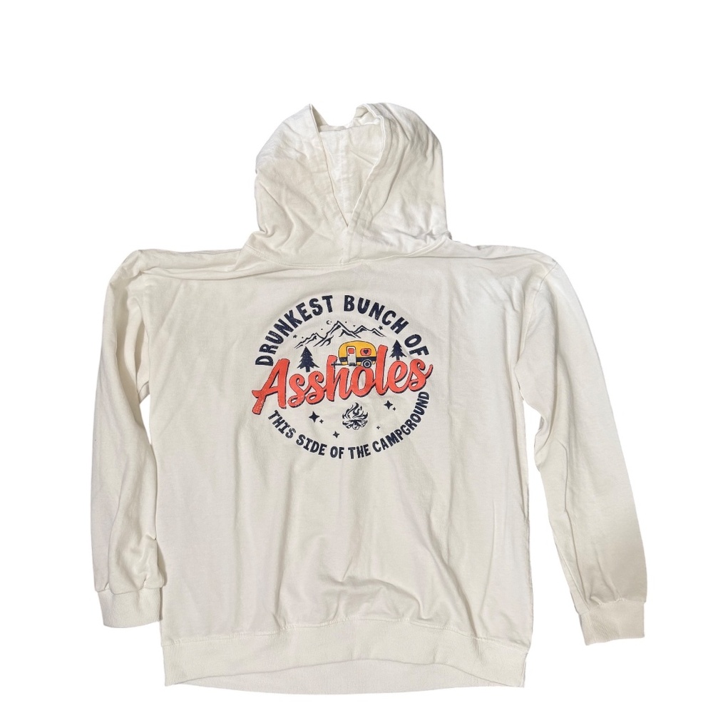 Womens‎ Long Sleeve Graphic Hooded T-shirt With Camping  XL